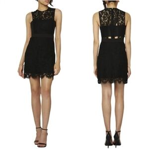 Fame and Partners Black Fling Lace Mini Dress Size 2